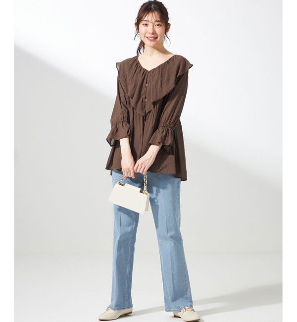 any SiS「【洗える】シアーヴィンテージライクラッフル ブラウス」|シャツ・ブラウス|