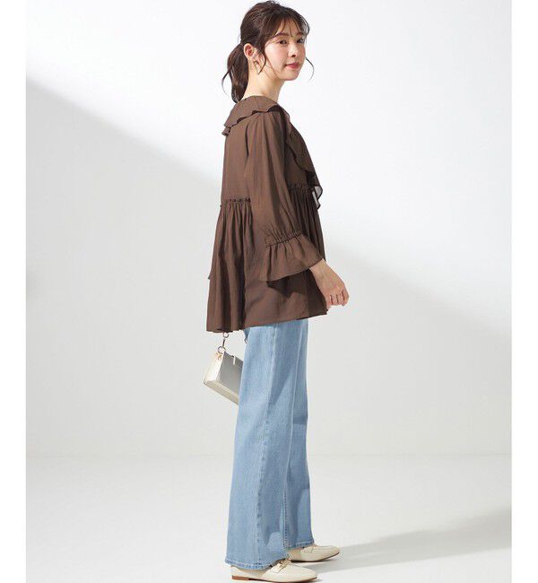 any SiS「【洗える】シアーヴィンテージライクラッフル ブラウス」|シャツ・ブラウス|