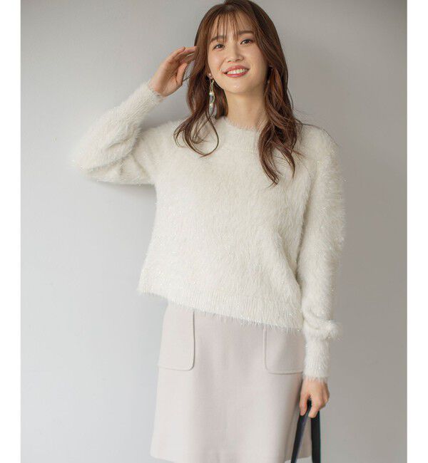 ANY SIS「【洗える】フィルムラメシャギー ニット」|ニット・セーター|