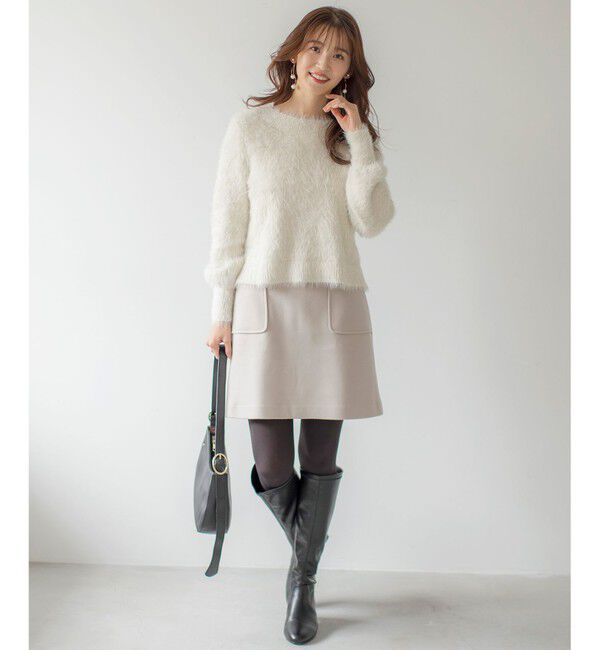 ANY SIS「【洗える】フィルムラメシャギー ニット」|ニット・セーター|