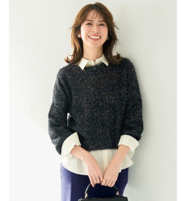 ANY SIS「【洗える】フィルムラメシャギー ニット」|ニット・セーター|