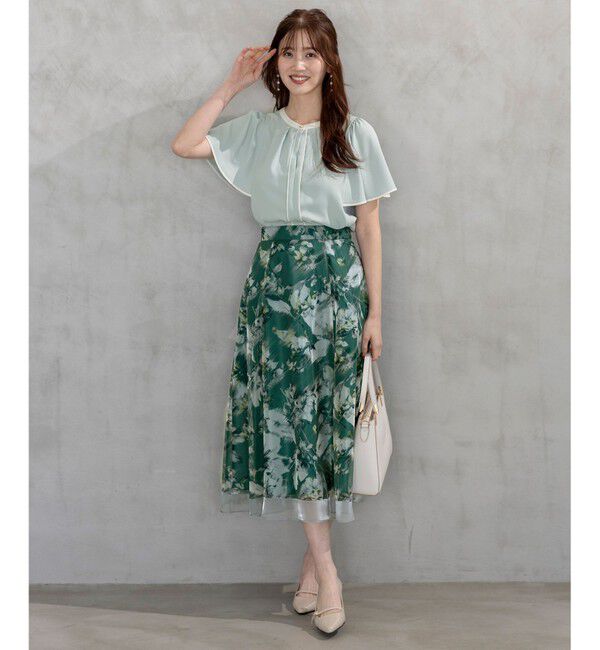 ANY SIS「【洗える】バイカラーフレア ブラウス」|シャツ・ブラウス|