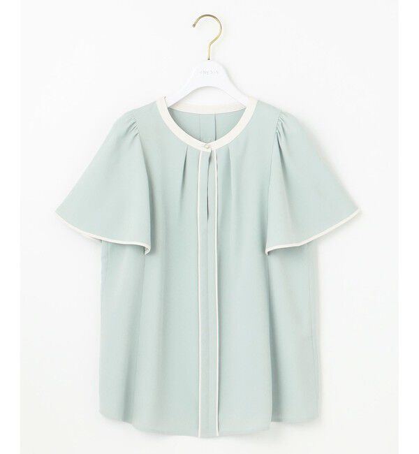 ANY SIS「【洗える】バイカラーフレア ブラウス」|シャツ・ブラウス|