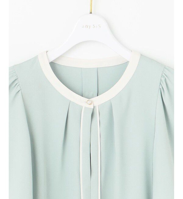 ANY SIS「【洗える】バイカラーフレア ブラウス」|シャツ・ブラウス|