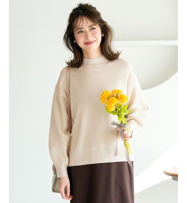 ANY SIS「ラインポイント ニット」|ニット・セーター|シャンパン