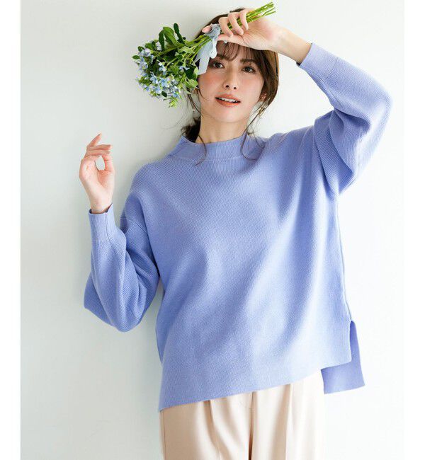 ANY SIS「ラインポイント ニット」|ニット・セーター|ライトブルー
