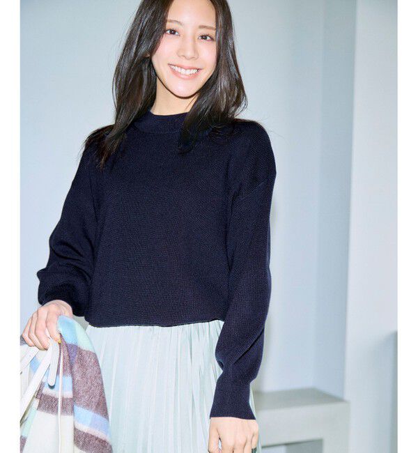 ANY SIS「ラインポイント ニット」|ニット・セーター|ネイビー
