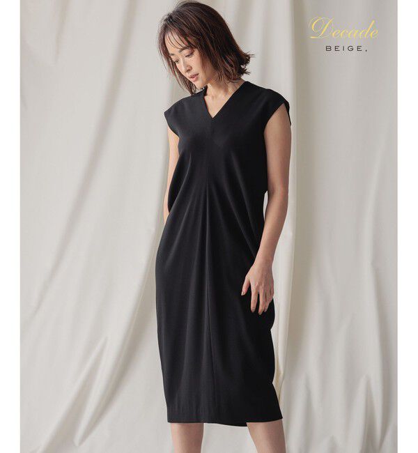 BEIGE,「CINDY / Vネックドレス」|ワンピース|Black