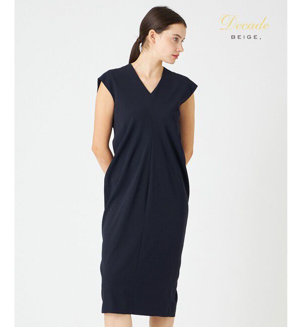 BEIGE,「CINDY / Vネックドレス」|ワンピース|Navy