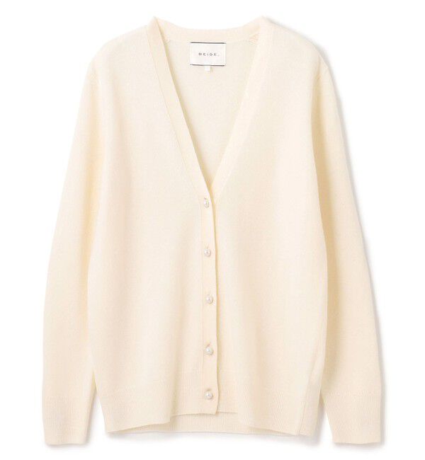 BEIGE,「【WEB限定・洗える】ALSACE / パール釦ウールニットカーディガン」|カーディガン|