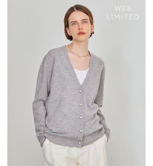 BEIGE,「【WEB限定・洗える】ALSACE / パール釦ウールニットカーディガン」|カーディガン|L.Gray