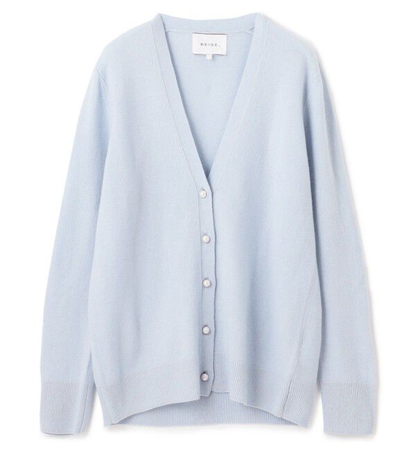 BEIGE,「【WEB限定・洗える】ALSACE / パール釦ウールニットカーディガン」|カーディガン|