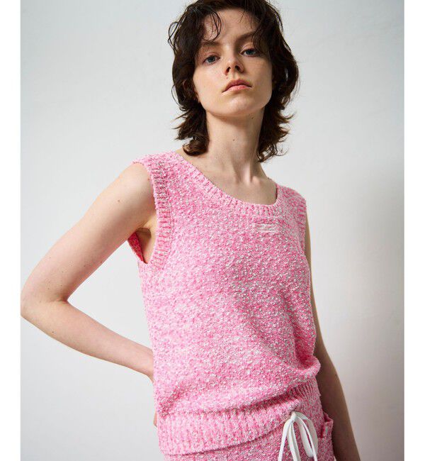 Grace Class「ネップツイードニットノースリーブ」|その他|ピンク