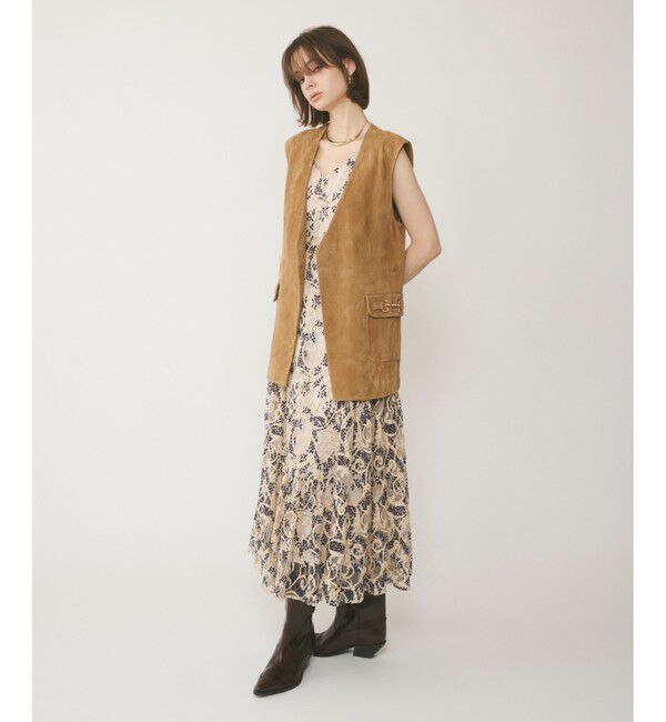  「ルーズスエードジレジャケット」|ノーカラージャケット|