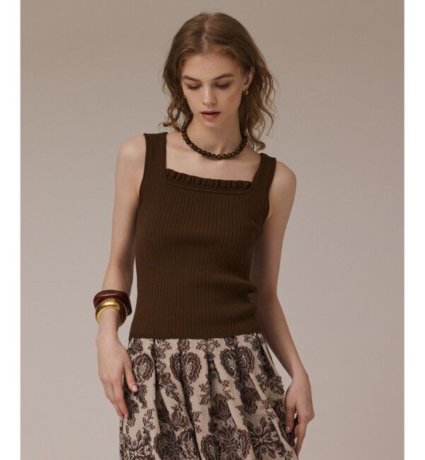 GRACE CONTINENTAL「リブフリルニットトップ」|その他|