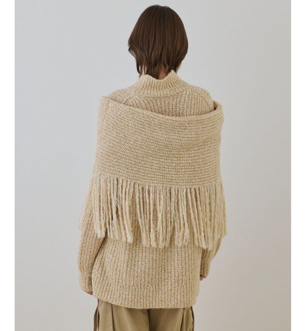 GRACE CONTINENTAL「フリンジケープニットトップ」|ニット・セーター|
