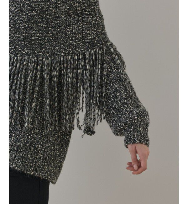 GRACE CONTINENTAL「フリンジケープニットトップ」|ニット・セーター|