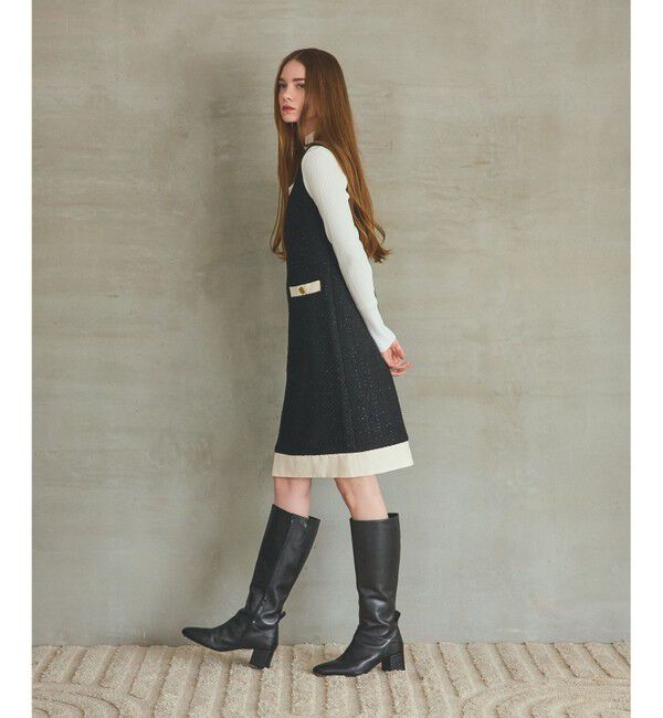 Grace Class「ツイードトリミングワンピース」|ワンピース|