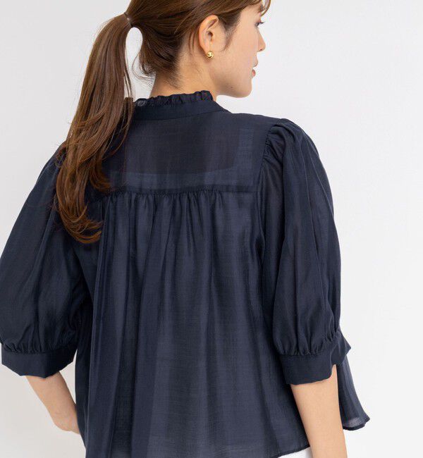 NOLLEY'S「5分袖衿フリルブラウス」|シャツ・ブラウス|