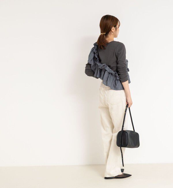 Rie Miller「3WAYリブフリルロンT」|Tシャツ・カットソー|