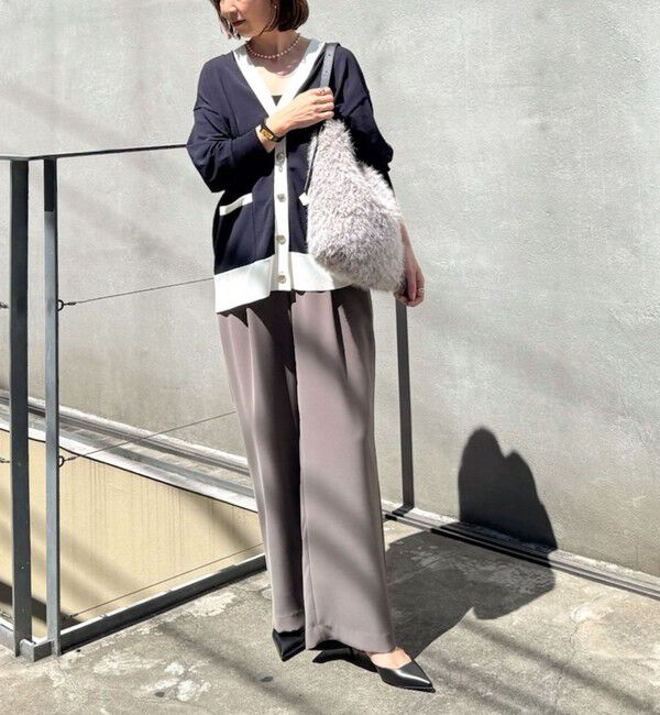 NOLLEY'S sophi「《セットアップ対応》ウォッシャブルダブルクロスサテンイージーワイドパンツ」|その他|