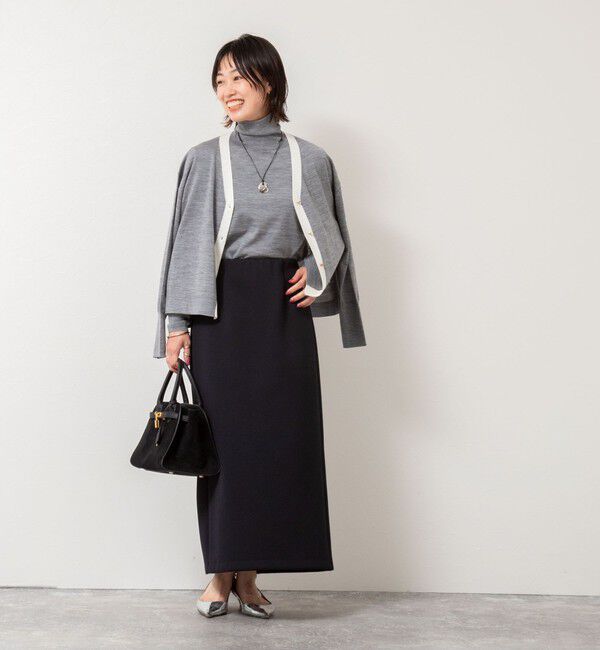 NOLLEY'S「《手洗い可能》《アンサンブル対応》18G天竺ゆったりVネックカーディガン」|カーディガン|