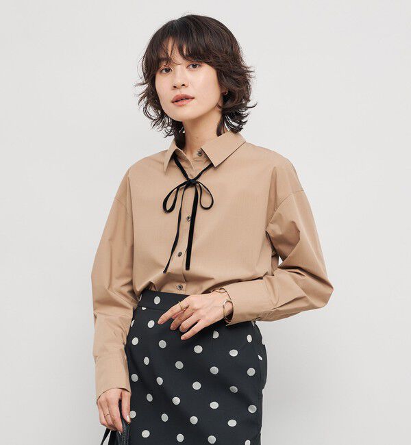 NOLLEY'S「ウォッシャブルリボン付きシャツ」|シャツ・ブラウス|