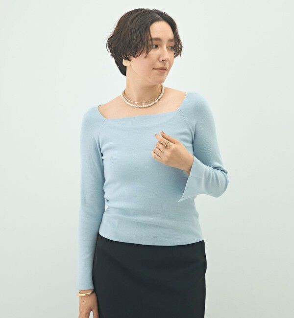 NOLLEY'S sophi「【WEB限定カラーあり】総針スクエアネックプルオーバーニット」|ニット・セーター|