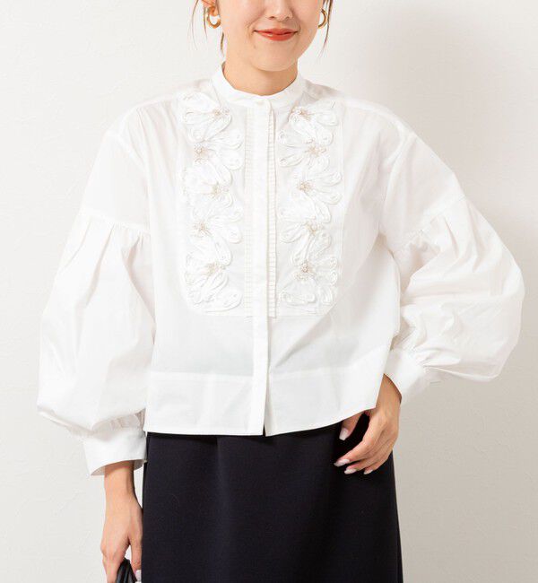 NOLLEY'S「【SOI-MeME/ソワメム】コードエンブロイダリーパールブラウス」|シャツ・ブラウス|オフホワイト