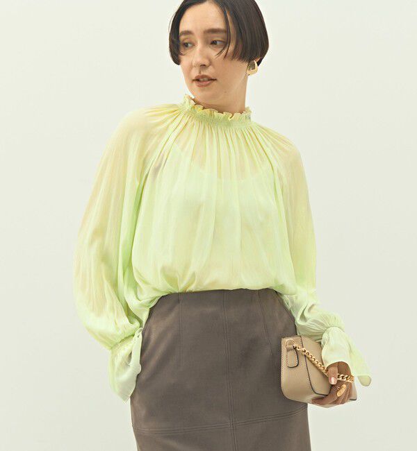 NOLLEY'S「ウォッシャブル2WAY割繊衿フリルブラウス」|シャツ・ブラウス|