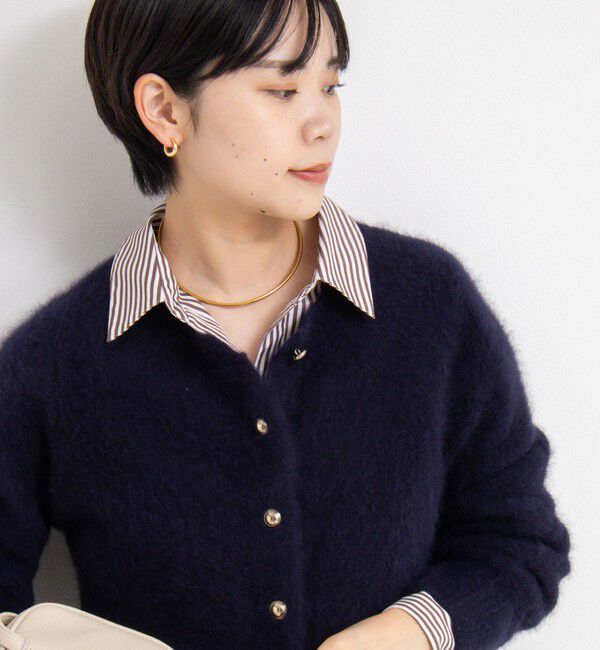NOLLEY'S sophi「ヘアリーメタル釦クルーネックカーディガン」|カーディガン|