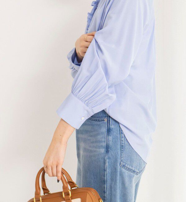 NOLLEY'S「ウォッシャブルフロントフリルVネックブラウス」|シャツ・ブラウス|