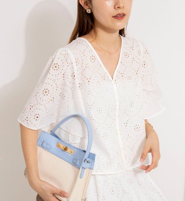 NOLLEY'S「《セットアップ対応》ウォッシャブルフレアスリーブレースブラウス」|シャツ・ブラウス|