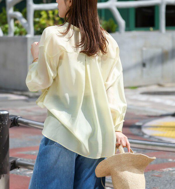 NOLLEY'S「ウォッシャブルサイドボタンシアーブラウス」|シャツ・ブラウス|