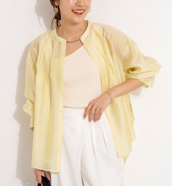 NOLLEY'S「ウォッシャブルサイドボタンシアーブラウス」|シャツ・ブラウス|