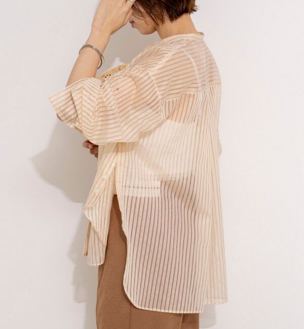 NOLLEY'S「ウォッシャブルサイドボタンシアーブラウス」|シャツ・ブラウス|