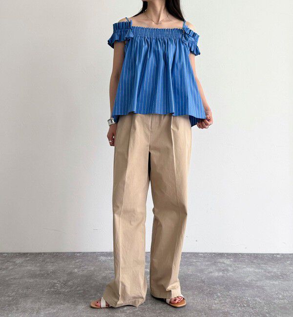 fredy emue「マルチウェイストライプノースリーブブラウス」|シャツ・ブラウス|