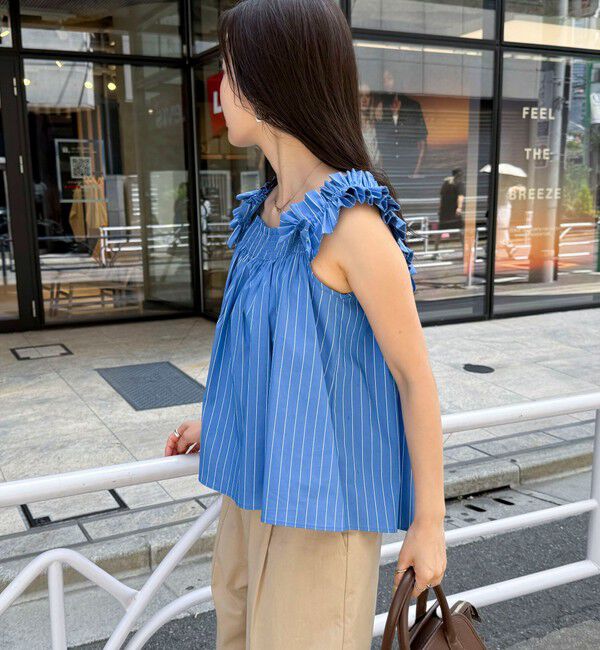 fredy emue「マルチウェイストライプノースリーブブラウス」|シャツ・ブラウス|