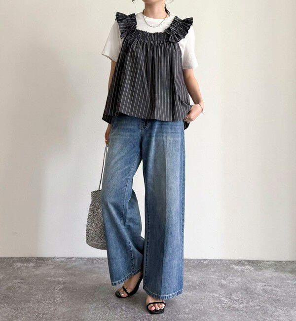 fredy emue「マルチウェイストライプノースリーブブラウス」|シャツ・ブラウス|