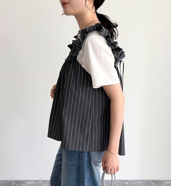 fredy emue「マルチウェイストライプノースリーブブラウス」|シャツ・ブラウス|