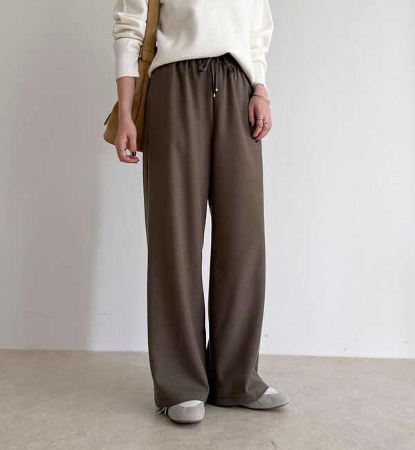 fredy emue「ウールライクイージーセミワイドパンツ」|チノ|