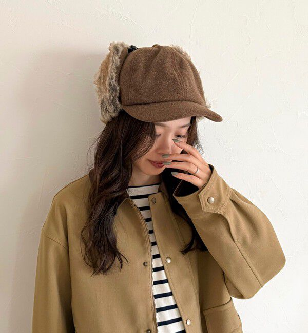 fredy emue「ファーツイードフライトキャップ」|キャップ・キャスケット|ブラウン