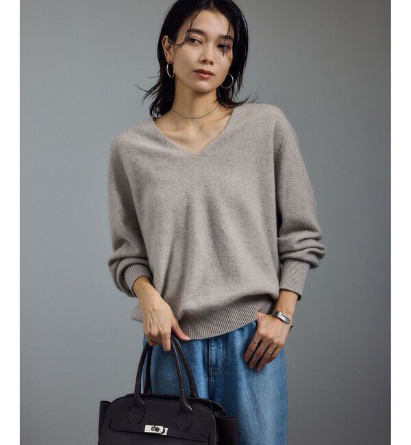 SALON adam et rope'「カシミヤVネックプルオーバー」|ニット・セーター|ベージュ系(28)