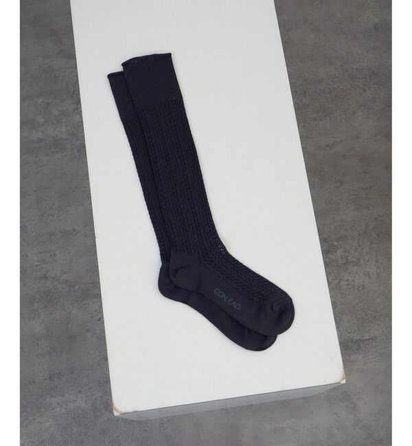 SALON adam et rope'「【CONLEAD（コンリード）】Lace Long」|ソックス|ブラック(01)