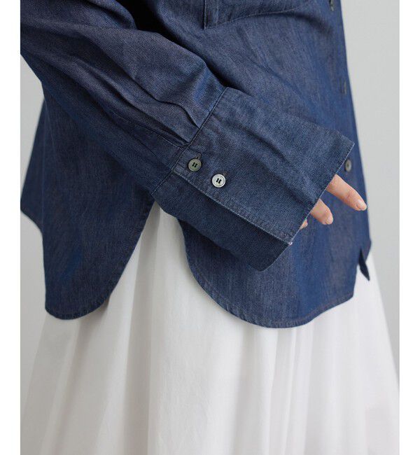 SALON adam et rope'「【WEB限定】フラールボウタイデニムブラウス」|シャツ・ブラウス|