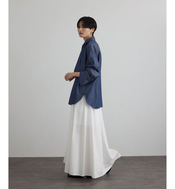 SALON adam et rope'「【WEB限定】フラールボウタイデニムブラウス」|シャツ・ブラウス|