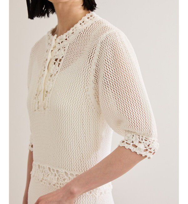 ROPE「クロシェニットワンピース/洗える」|ワンピース|