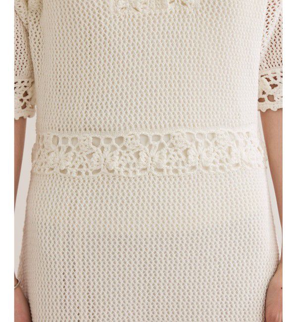 ROPE「クロシェニットワンピース/洗える」|ワンピース|