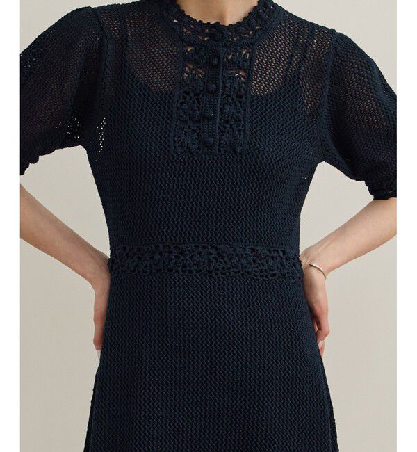 ROPE「クロシェニットワンピース/洗える」|ワンピース|