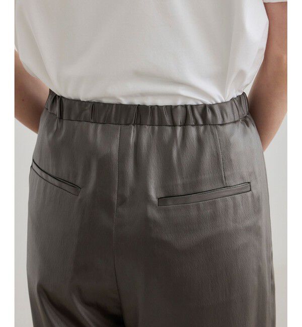 ROPE「【WEB・一部店舗限定】ブライトハンマーサテンテーパードパンツ/洗える」|チノ|